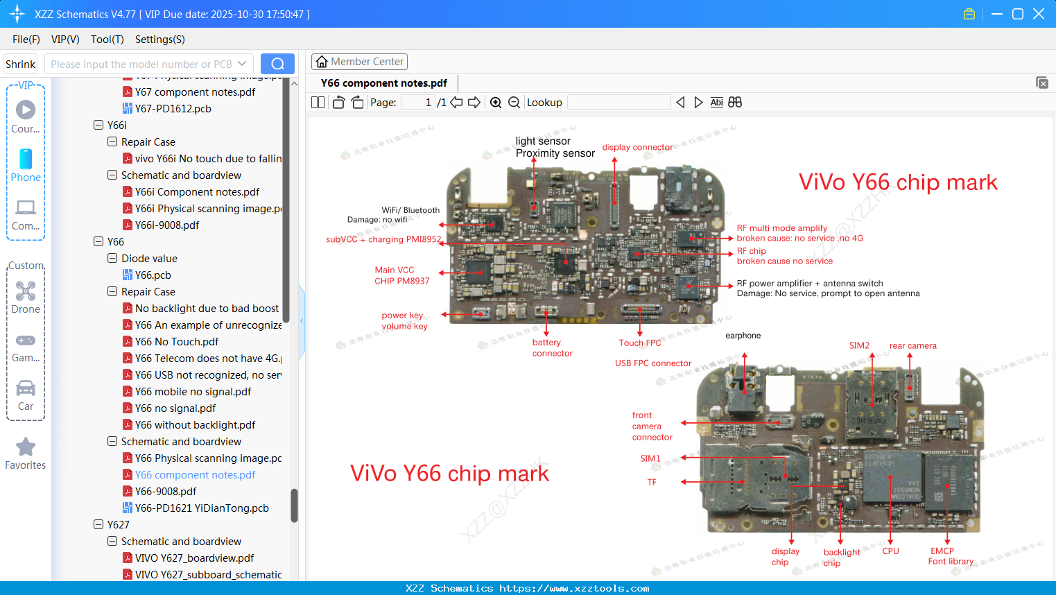 VIVO Y66 Component Notes